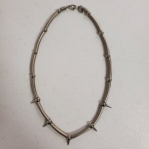 VTG Cool Jewels Mens Y2K Preppy Spike Necklace One Size Silver Vacation Beach